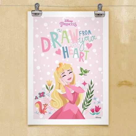 Draw from your heart, Princess Aurora! Πόστερ