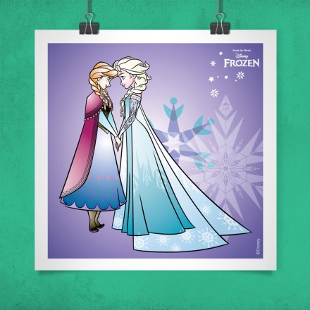 Οι αδερφές Έλσα και Άννα, Frozen! Πόστερ