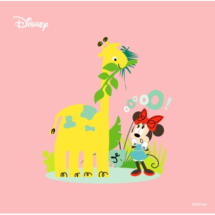 Minnie Mouse με μια καμηλοπάρδαλη