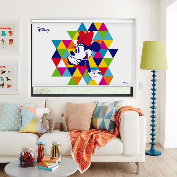 Ρολοκουρτίνα - Ρόλερ Σκίασης Minnie Mouse με πολύχρωμα τρίγωνα