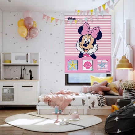 Minnie Mouse με ροζ φόντο Ρολοκουρτίνα - Ρόλερ Σκίασης
