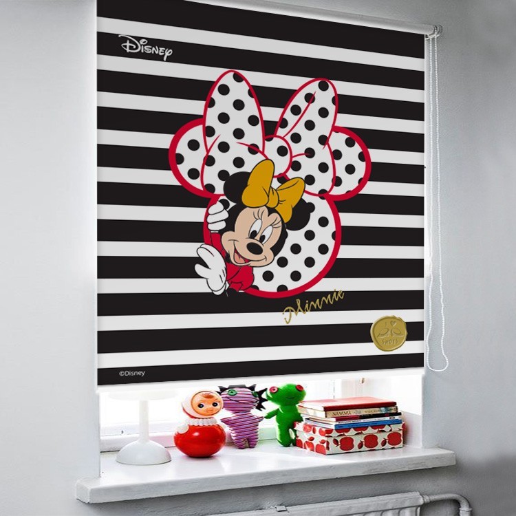 Ρολοκουρτίνα - Ρόλερ Σκίασης Minnie Mouse με ασπρόμαυρο φόντο
