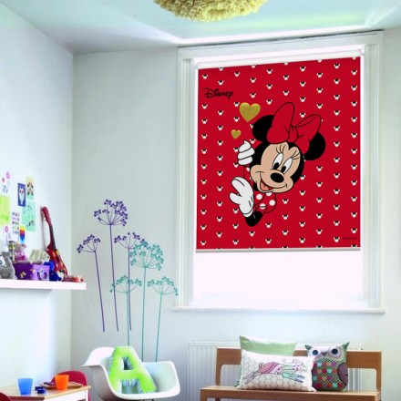 Minnie Mouse, με κόκκινο φόντο Ρολοκουρτίνα - Ρόλερ Σκίασης