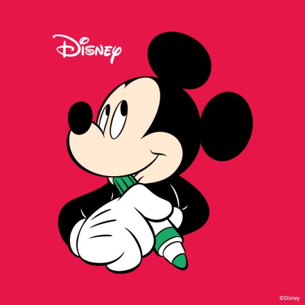 Mickey Mouse with a pencil