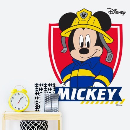 Firefighter Mickey Mouse Αυτοκόλλητο Τοίχου