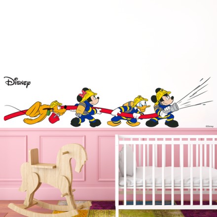 Full rescue team, Mickey, Minnie Mouse, Donald Duck & Pluto Αυτοκόλλητο Τοίχου