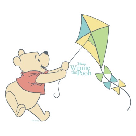 Ένας χαρταετός με τον winnie the pooh! Αυτοκόλλητο Τοίχου
