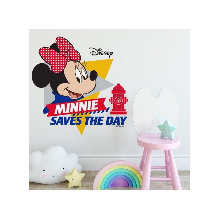 Αυτοκόλλητο Τοίχου Minnie Mouse saves the day