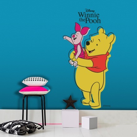 Winnie the Pooh αγκαλιά με τον Pigglet Αυτοκόλλητο Τοίχου