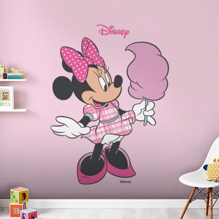 Minnie Mouse τρώει μαλλί της γριάς Αυτοκόλλητο Τοίχου