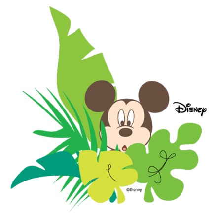 Mickey Mouse πίσω από δέντρα