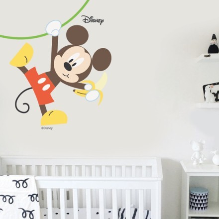 Mickey Mouse into the jungle Αυτοκόλλητο Τοίχου