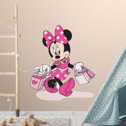 Η ροζ Minnie Mouse στο Παρίσι! Αυτοκόλλητο Τοίχου