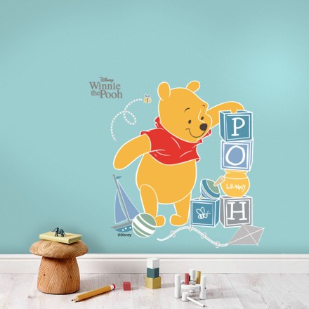 Ο Winnie παίζει, Winnie the Pooh Αυτοκόλλητο Τοίχου