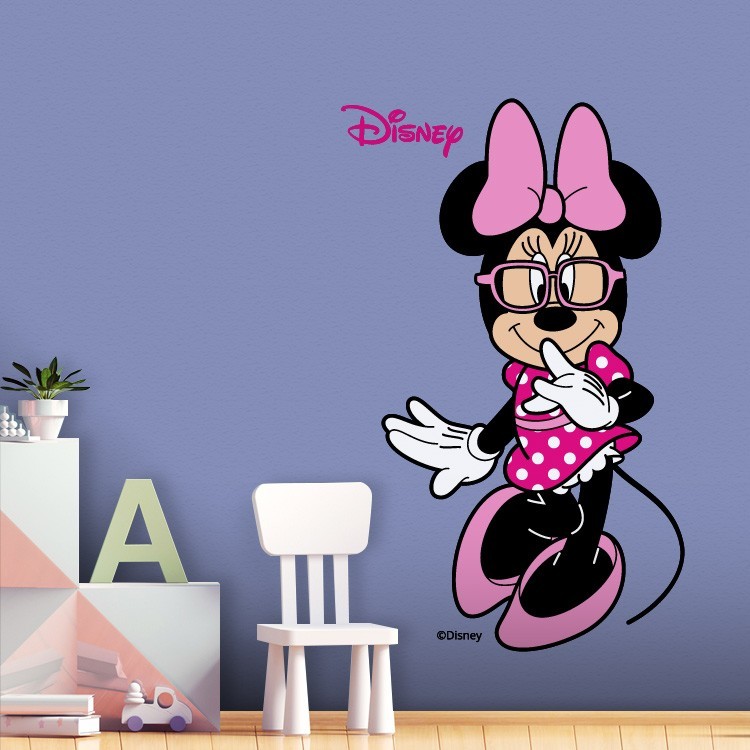 Αυτοκόλλητο Τοίχου Minnie Mouse με γυαλιά