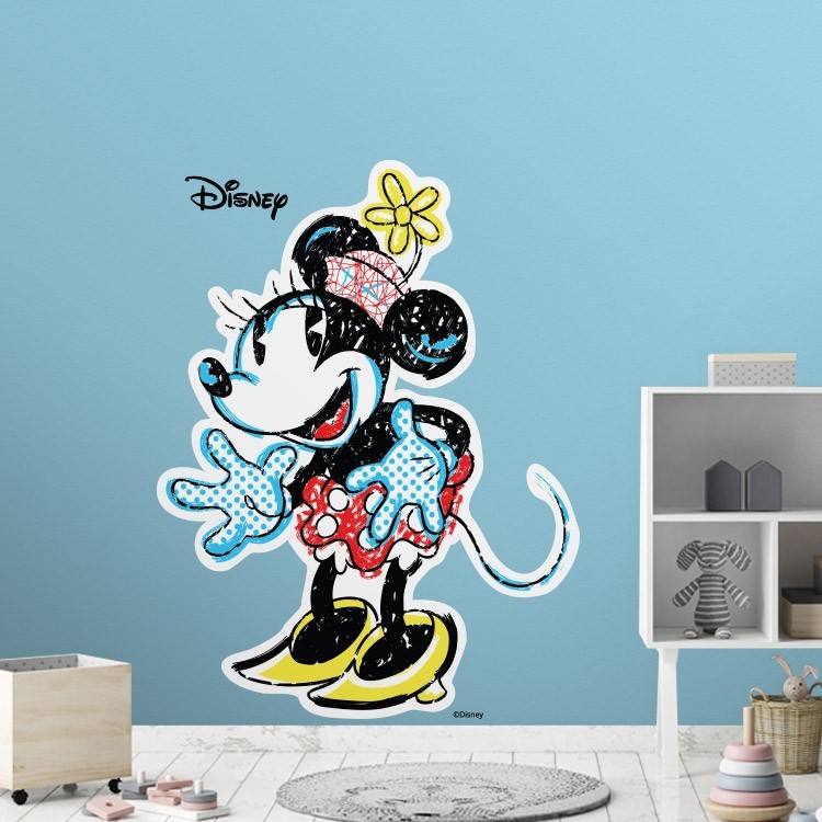 Αυτοκόλλητο Τοίχου Happy vintage Minnie Mouse!