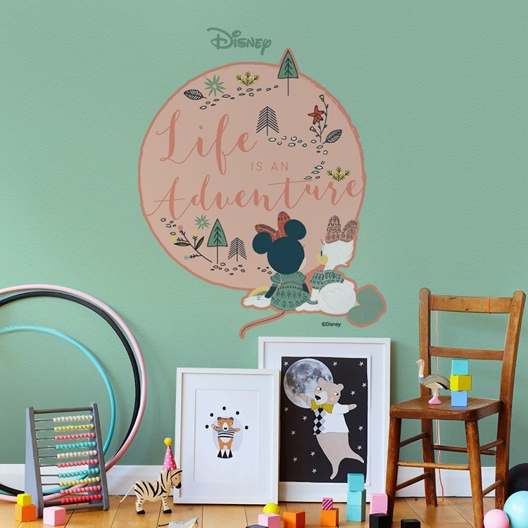 Αυτοκόλλητο Τοίχου Life is an adventure, Minnie Mouse & Daisy Duck