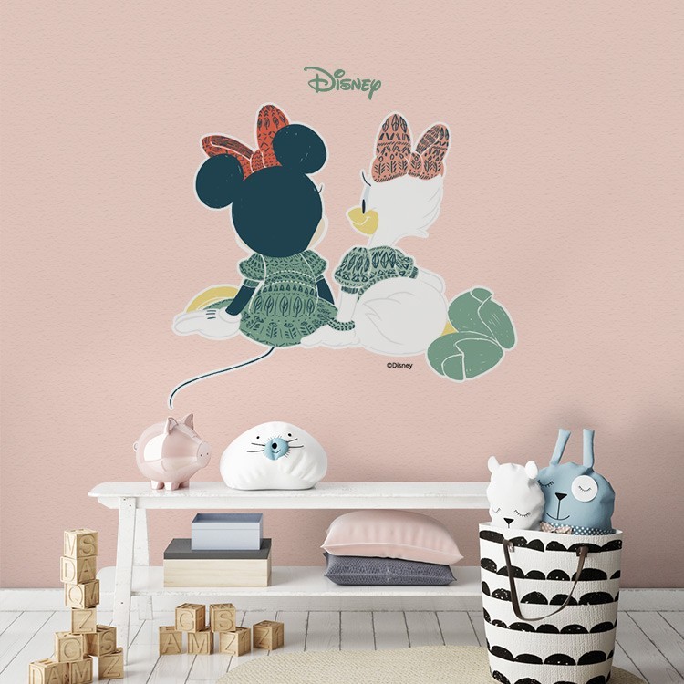 Αυτοκόλλητο Τοίχου Daisy Duck & Minnie Mouse κάθονται μαζί