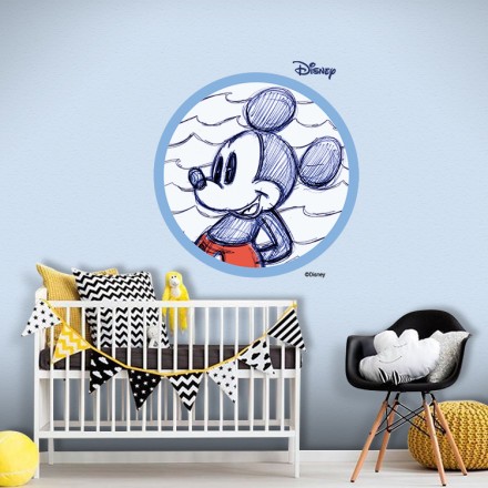 Χαμογελαστός Mickey Mouse Αυτοκόλλητο Τοίχου