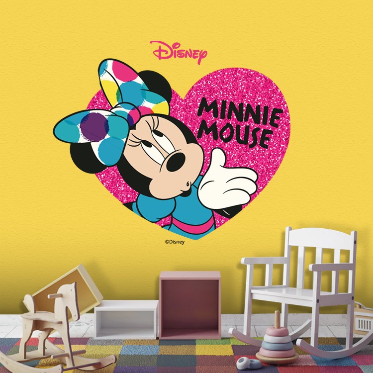 Αυτοκόλλητο Τοίχου Minnie Mouse heart