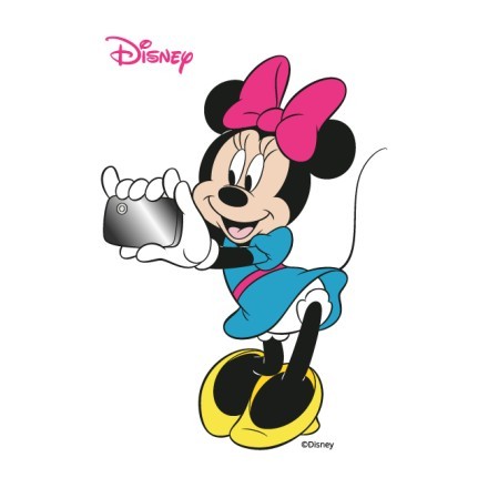 Minnie Mouse with her mobile phone