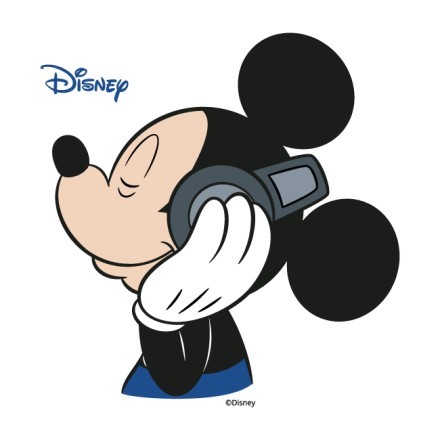 Mickey Mouse is listening to music!!