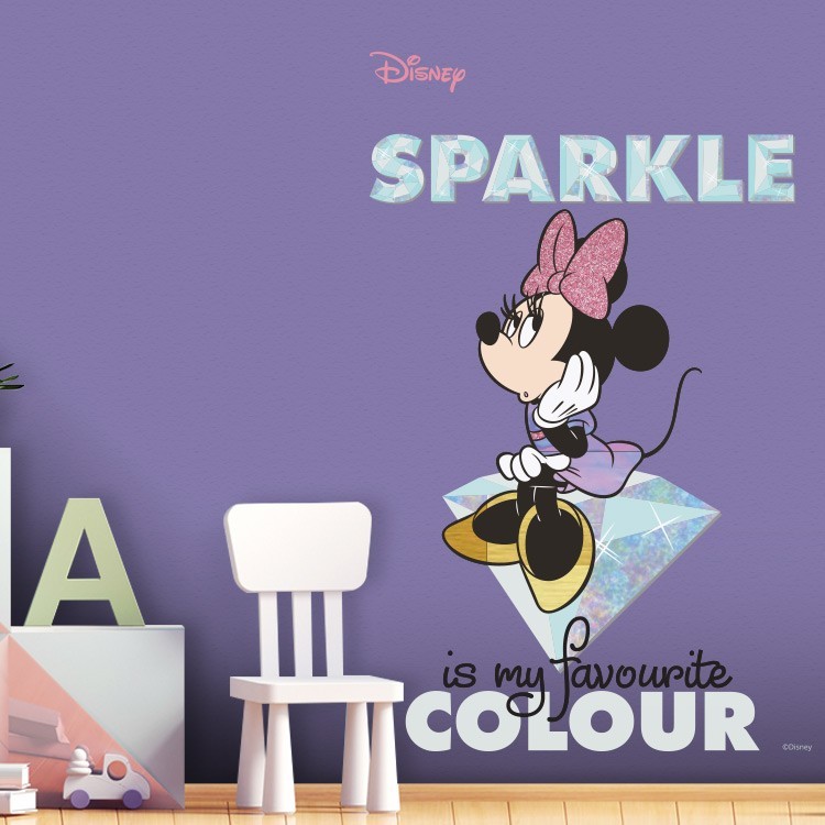 Αυτοκόλλητο Τοίχου Sparkle is my favourite colour, Minnie Mouse!