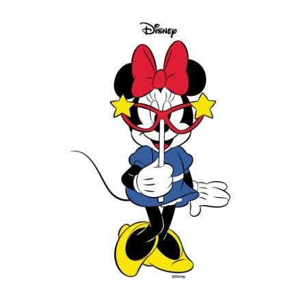 Minnie Mouse με καρναβαλικά γυαλιά