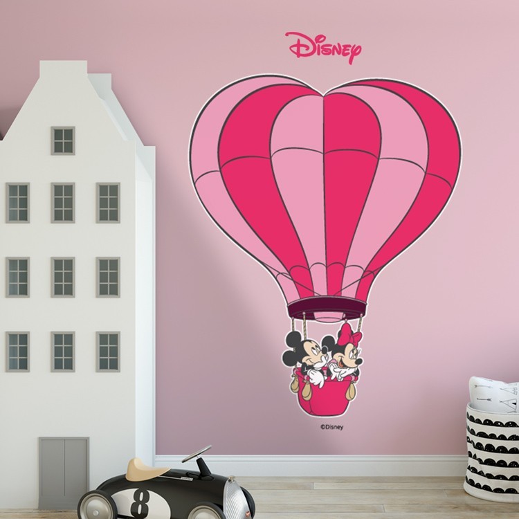 Αυτοκόλλητο Τοίχου Ο Mickey και η Minnie στο αερόστατο