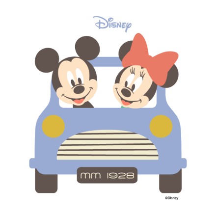 Mickey Mouse & Minnie Mouse σε μπλε αμαξάκι