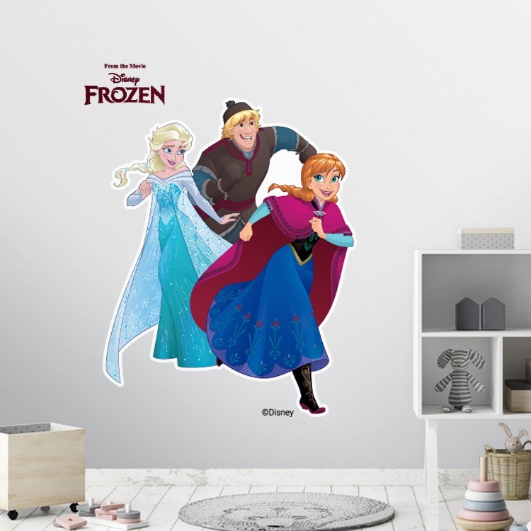 Αυτοκόλλητο Τοίχου Kristoff, Elsa and Anna, Frozen!