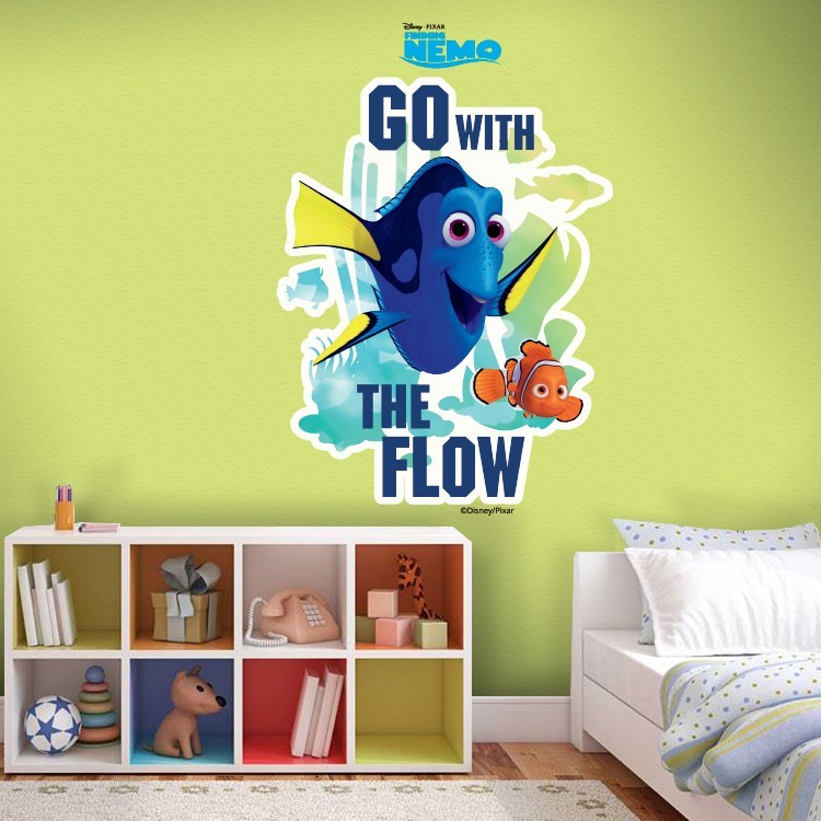 Αυτοκόλλητο Τοίχου Go with the flow, Finding Dory!!