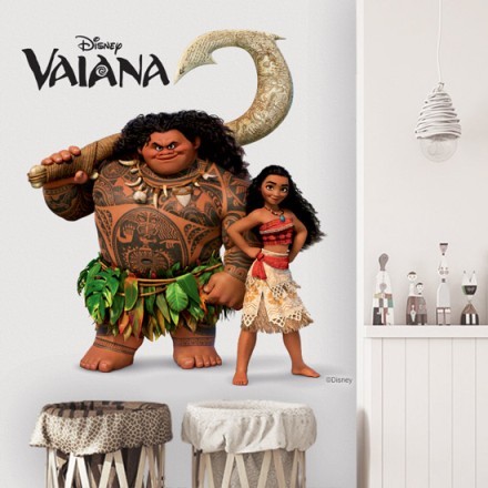 Moana και Maui σε δράση Αυτοκόλλητο Τοίχου