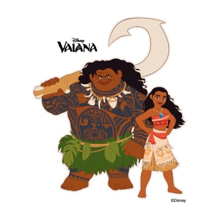 Moana and Maui in action