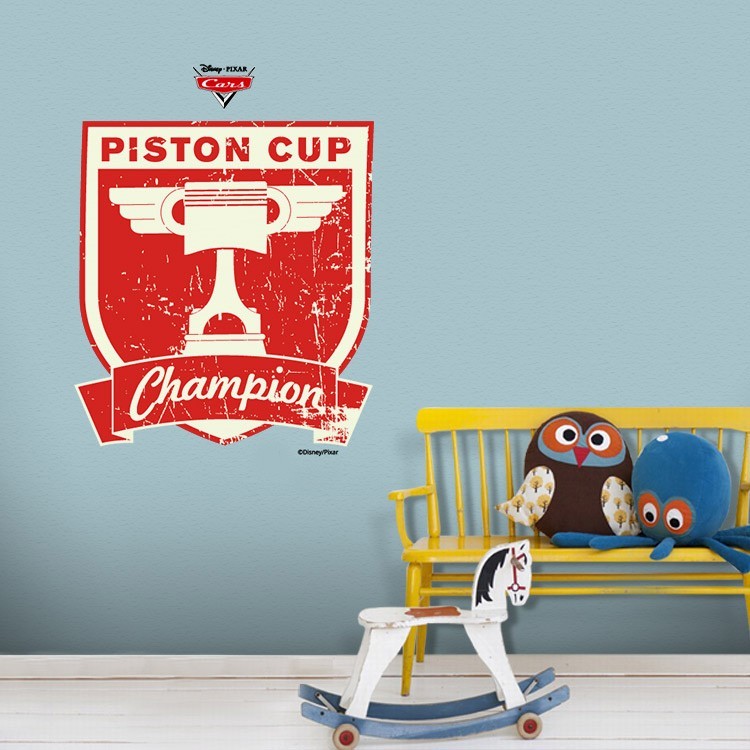 Αυτοκόλλητο Τοίχου Piston Cup, champion, Cars