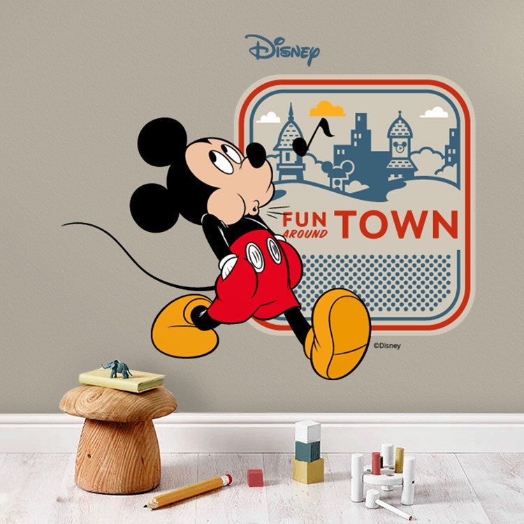 Αυτοκόλλητο Τοίχου Fun around Town, Mickey Mouse