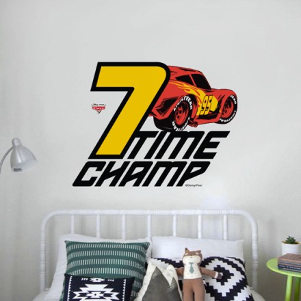 7 time Champ, McQueen! Αυτοκόλλητο Τοίχου