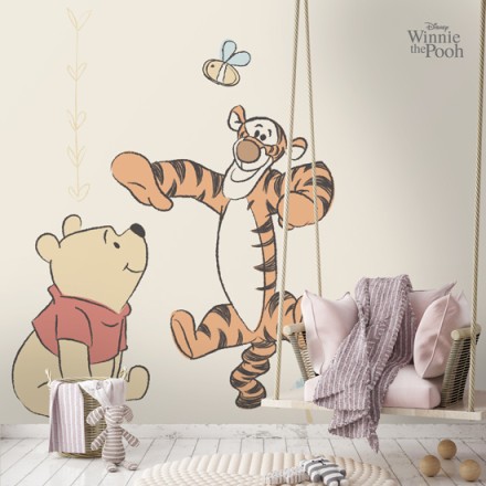 O Winnie the pooh και ο φίλος του ο τίγρης! Ταπετσαρία Τοίχου