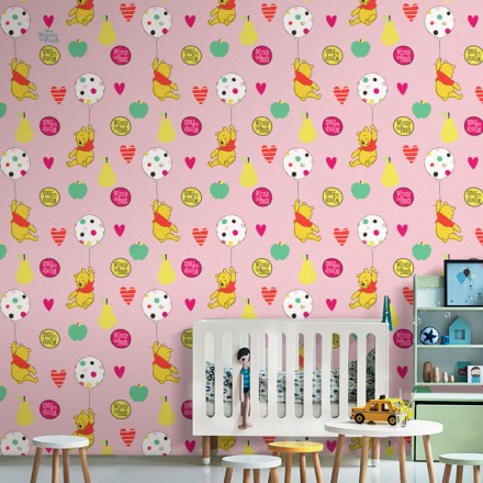 Ballon, Hearts Pattern, Winnie the Pooh Ταπετσαρία Τοίχου