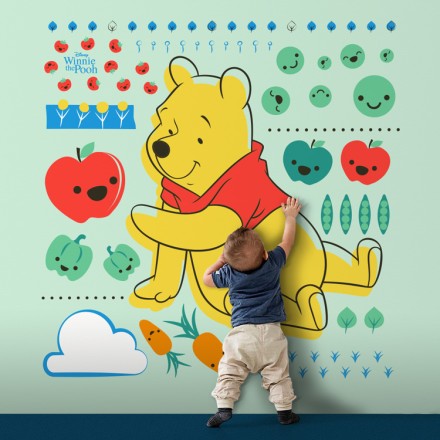 Apples, carrots, flowers, Winnie The Pooh Ταπετσαρία Τοίχου