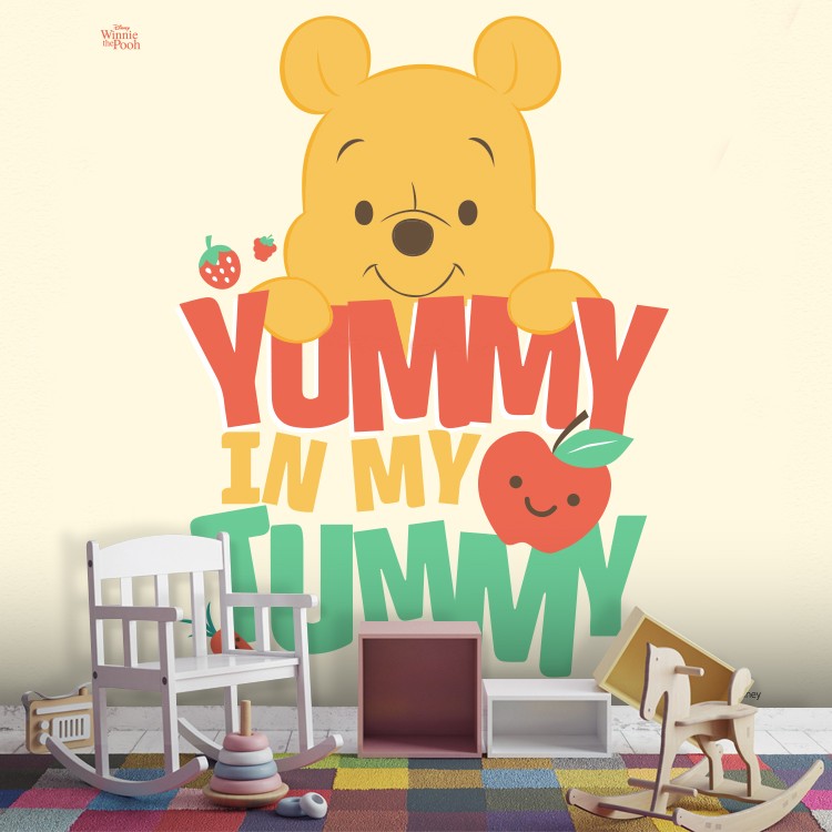 Ταπετσαρία Τοίχου Yummy in my Tummy, Winnie the Pooh