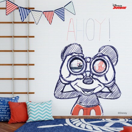 Ο Mickey Mouse σε κοιτάει με τα κυάλια του! Ταπετσαρία Τοίχου