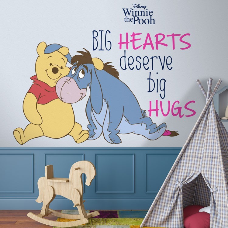 Ταπετσαρία Τοίχου Big hearts deserved bid hugs, Winnie the Pooh