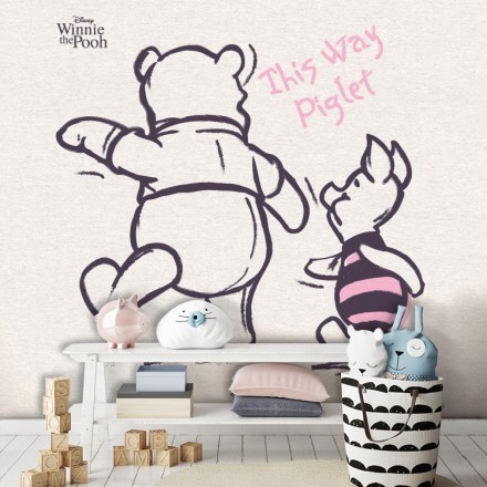 This Way Piglet,Winnie The Pooh Ταπετσαρία Τοίχου