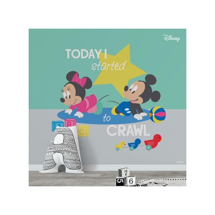Ταπετσαρία Τοίχου Σήμερα άρχισα να μπουσουλάω με τον Mickey & Minnie Mouse!