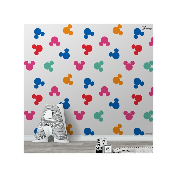 Ταπετσαρία Τοίχου Πολύχρωμα μοτίβα με τον Mickey Mouse