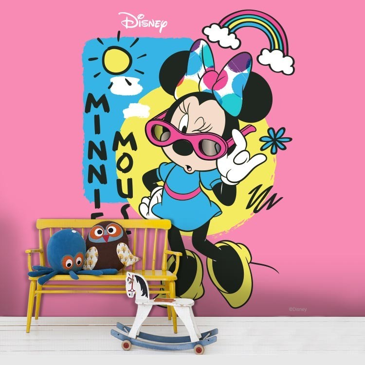 Ταπετσαρία Τοίχου Minnie Mouse with sunglasses