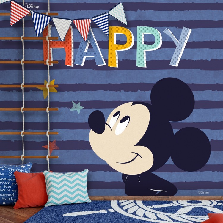 Ταπετσαρία Τοίχου Happy, Mickey Mouse!