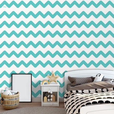 Zig Zag Chevron, Mickey Mouse! Ταπετσαρία Τοίχου