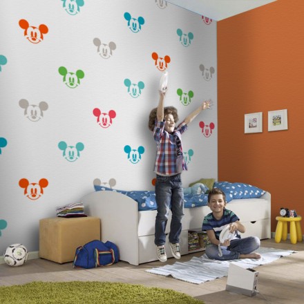 Μοτίβο με το πρόσωπο του Mickey Mouse! Ταπετσαρία Τοίχου